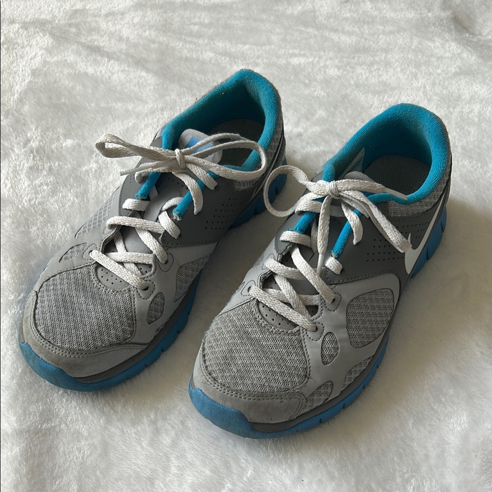 Gray and Blue Nike Sneakers